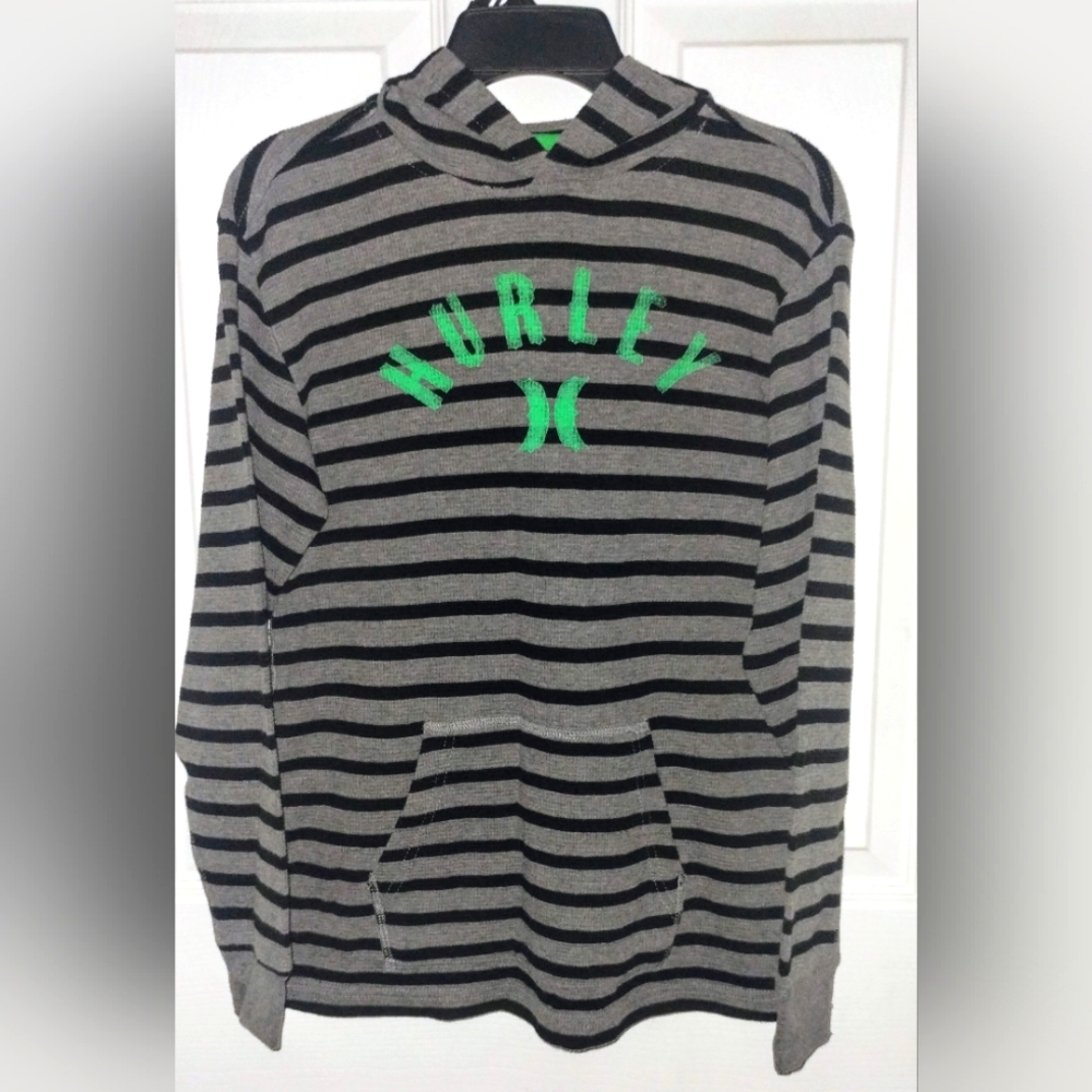 Hurley brand Boy's Hooded Thermal Shirt Size Med 10/12 EUC